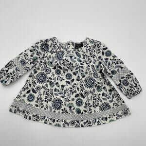 New CYNTHIA ROWLEY Shirt Micro Corduroy Lace Floral Pullover Baby Size 12 Mo
